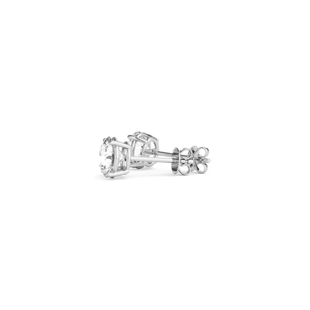 1 1/2 cttw Certified IGI Lab Grown Round Diamond Stud Earrings 14k White Gold (G/VS2)