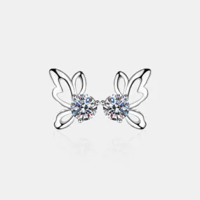 1 Carat Moissanite Butterfly Shape Earrings