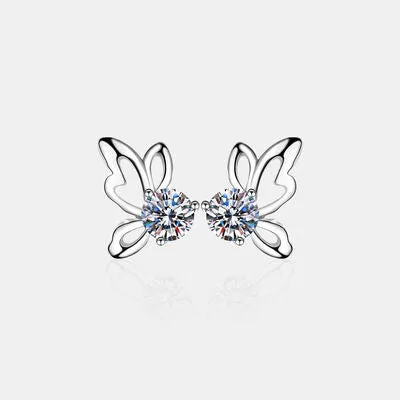 1 Carat Moissanite Butterfly Shape Earrings