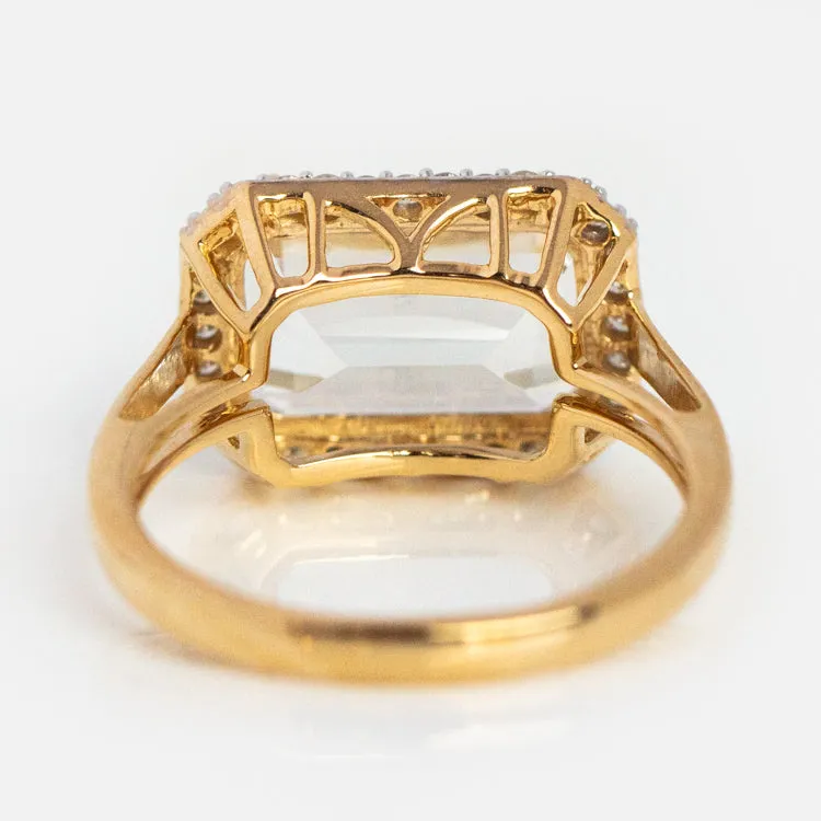 14k Solid Gold Diamond East West Baguette Ring