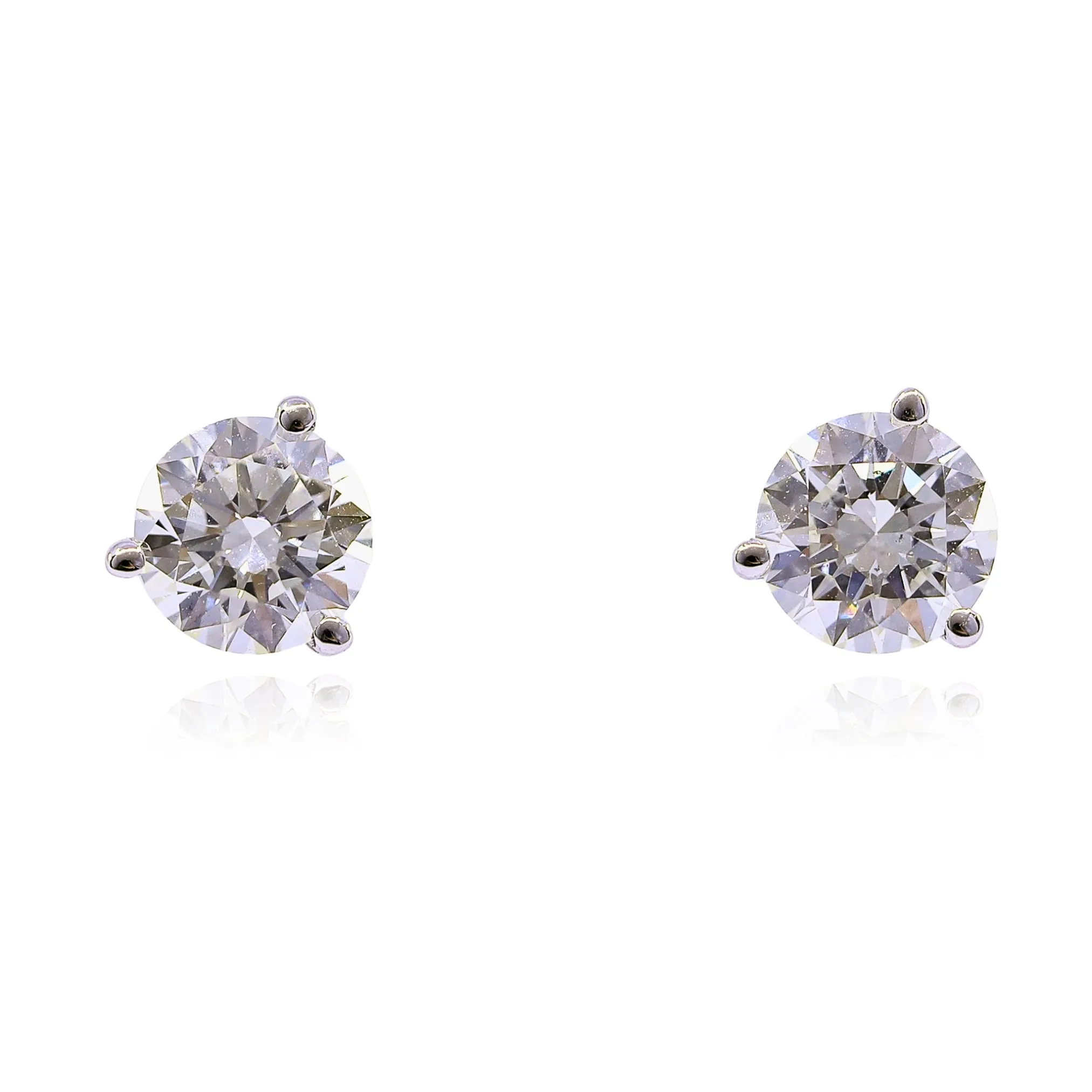 14K WHITE GOLD DIAMOND STUD EARRINGS - 1.25CTW