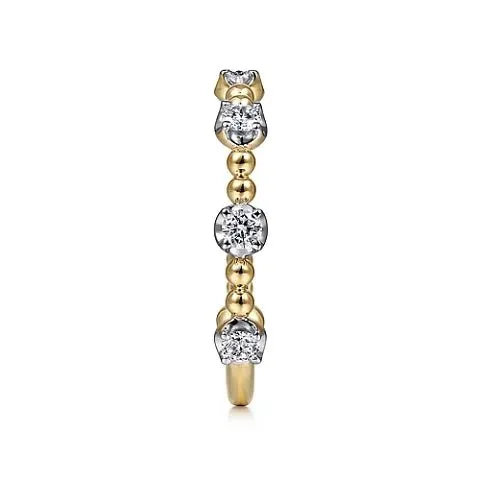 14K Y Gold 0.36cttw SI2/G Diamond Station Ring