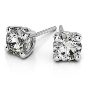 14k Yellow or White Gold Round Cut Diamond Solitaire Earrings (1-1/4 ct.)