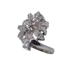 14KT W/G Starburst Diamond Ring