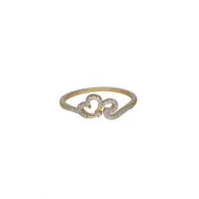 18K Yellow Gold & 0.12 Carat Diamond Ring (1.7gm)