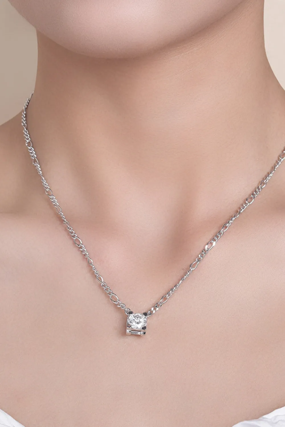 2 Carat Moissanite 925 Sterling Silver Pendant Necklace