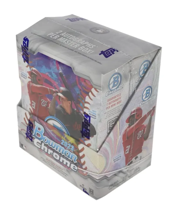 2023 Bowman Chrome Baseball Hobby Box 2 Mini Boxes Per Display, 6 Packs Per Mini Box, 5 Cards Per Pack