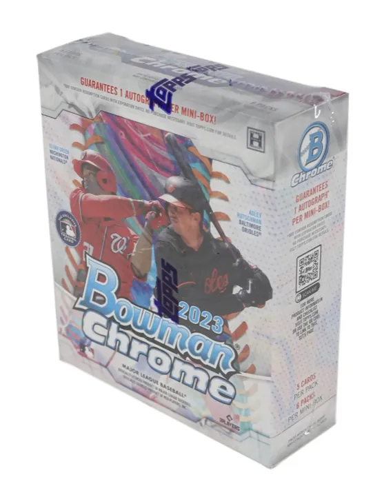 2023 Bowman Chrome Baseball Hobby Box 2 Mini Boxes Per Display, 6 Packs Per Mini Box, 5 Cards Per Pack