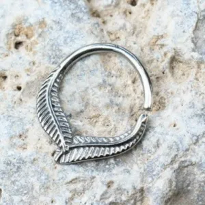 316L Stainless Steel Leaf Seamless Ring / Septum Ring