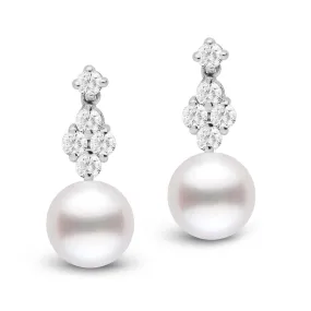 9.0-10.0 mm White South Sea Pearl and Diamond Elegance Collection Earrings