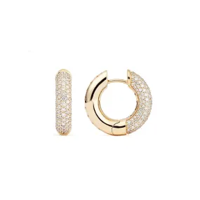 Absolute Medium (Loose) 18K Gold Hoops w. Diamonds