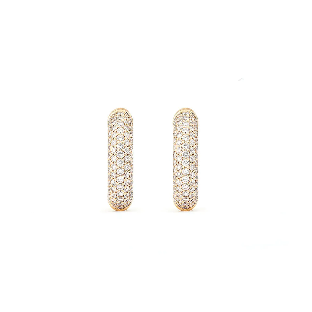 Absolute Medium (Loose) 18K Gold Hoops w. Diamonds