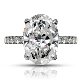 AISHA 6 Carat Oval Cut Diamond Engagement Ring Platinum GIA CERTIFIED 6 CT G VS1 By Mike Nekta