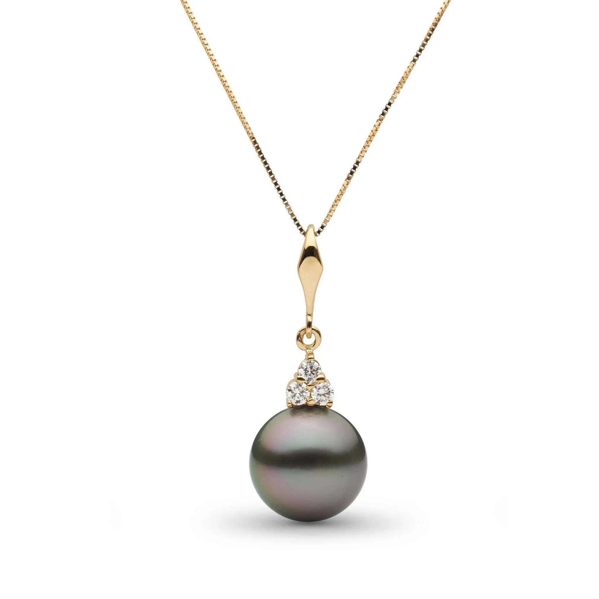 Always Collection 10.0-11.0 mm Tahitian Pearl and Diamond Pendant