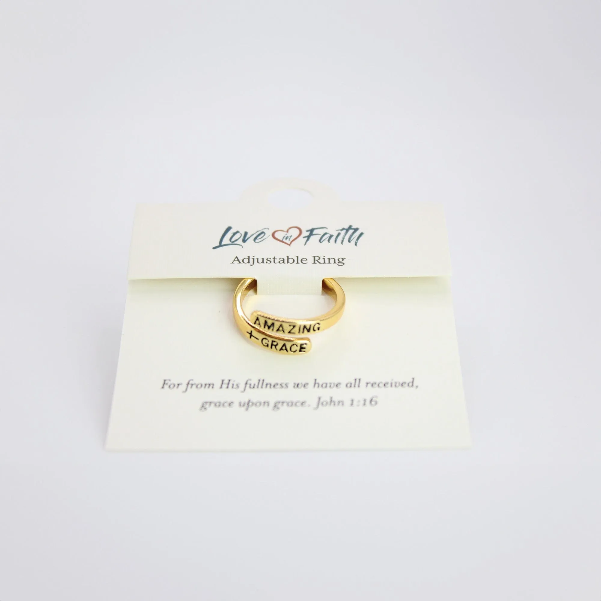 Amazing Grace Gold Plated Brass Ring