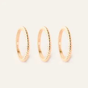 Ana Rope Rings Set in 14kt Gold Over Sterling Silver