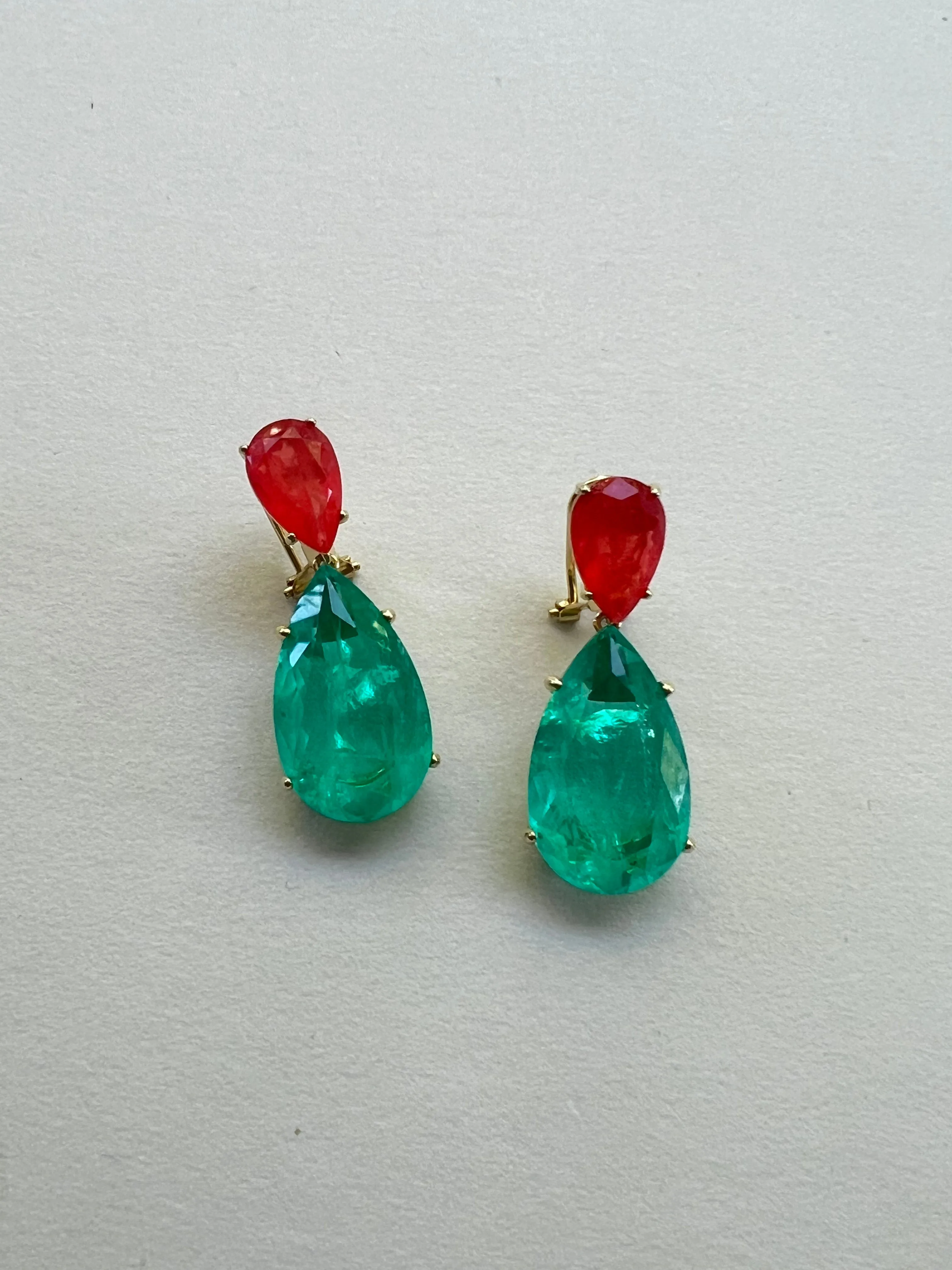 Aqua and Coral Earrings | Cape Cod