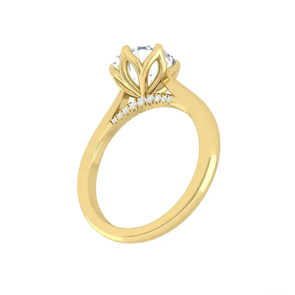 Azalea 0.52ct D VVS2 Id GIA 14K Yellow Gold