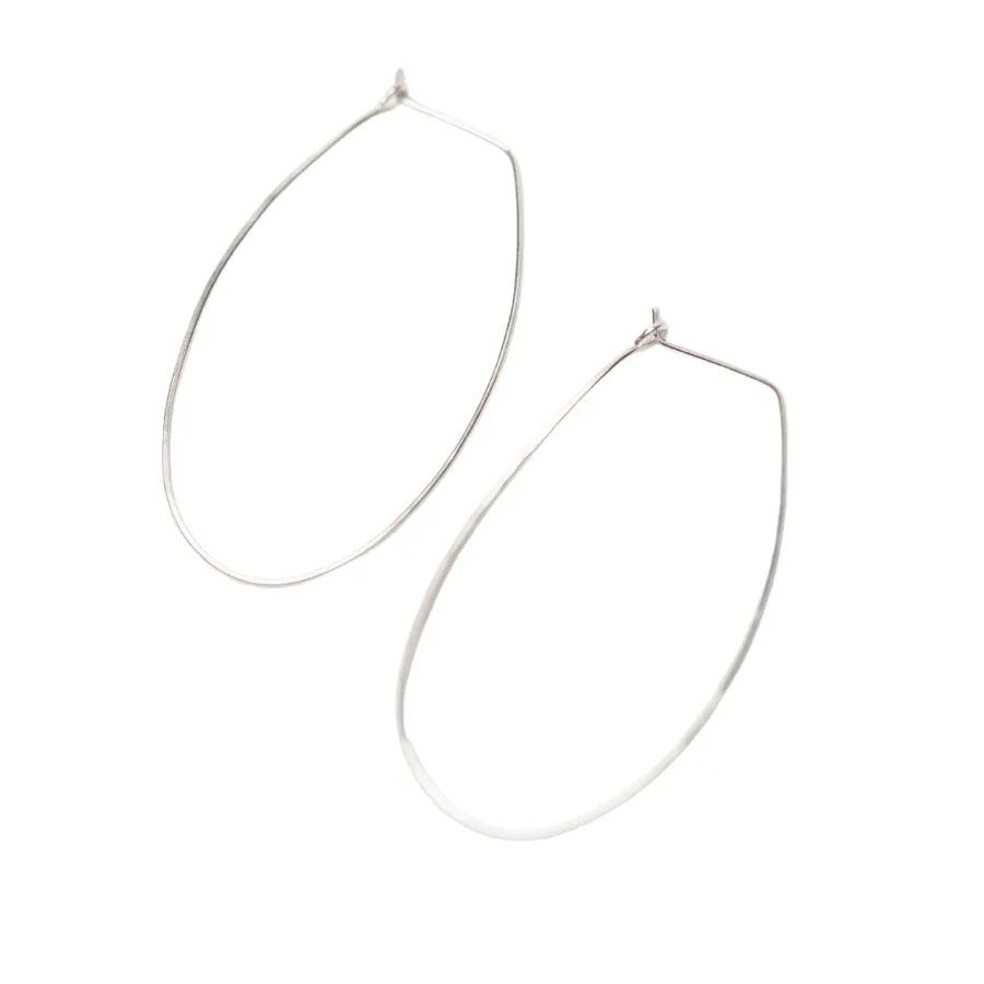 Azmera Hammered Loop Earrings in Sterling Silver