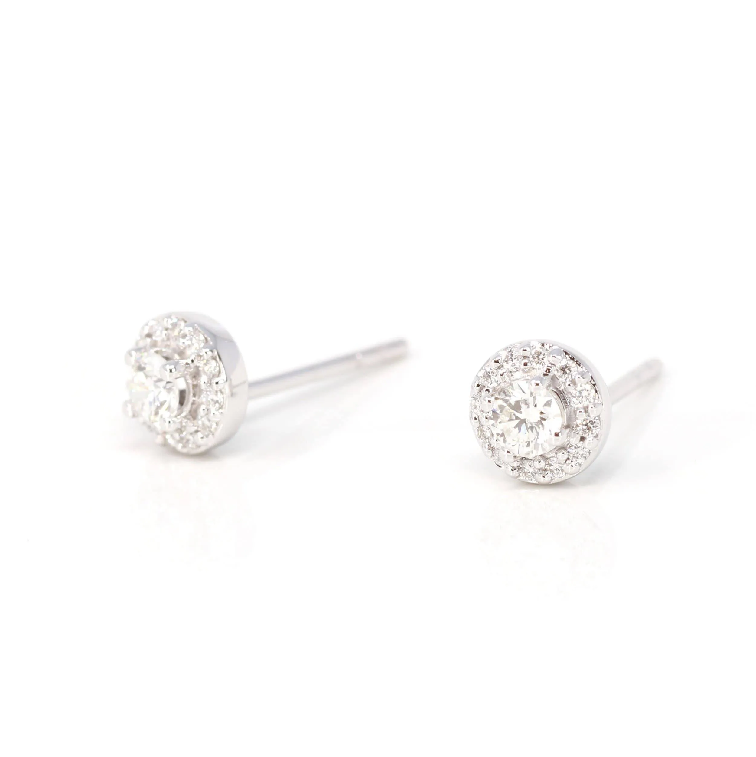 Baikalla? 14k Classic White Gold Natural Diamond Earrings