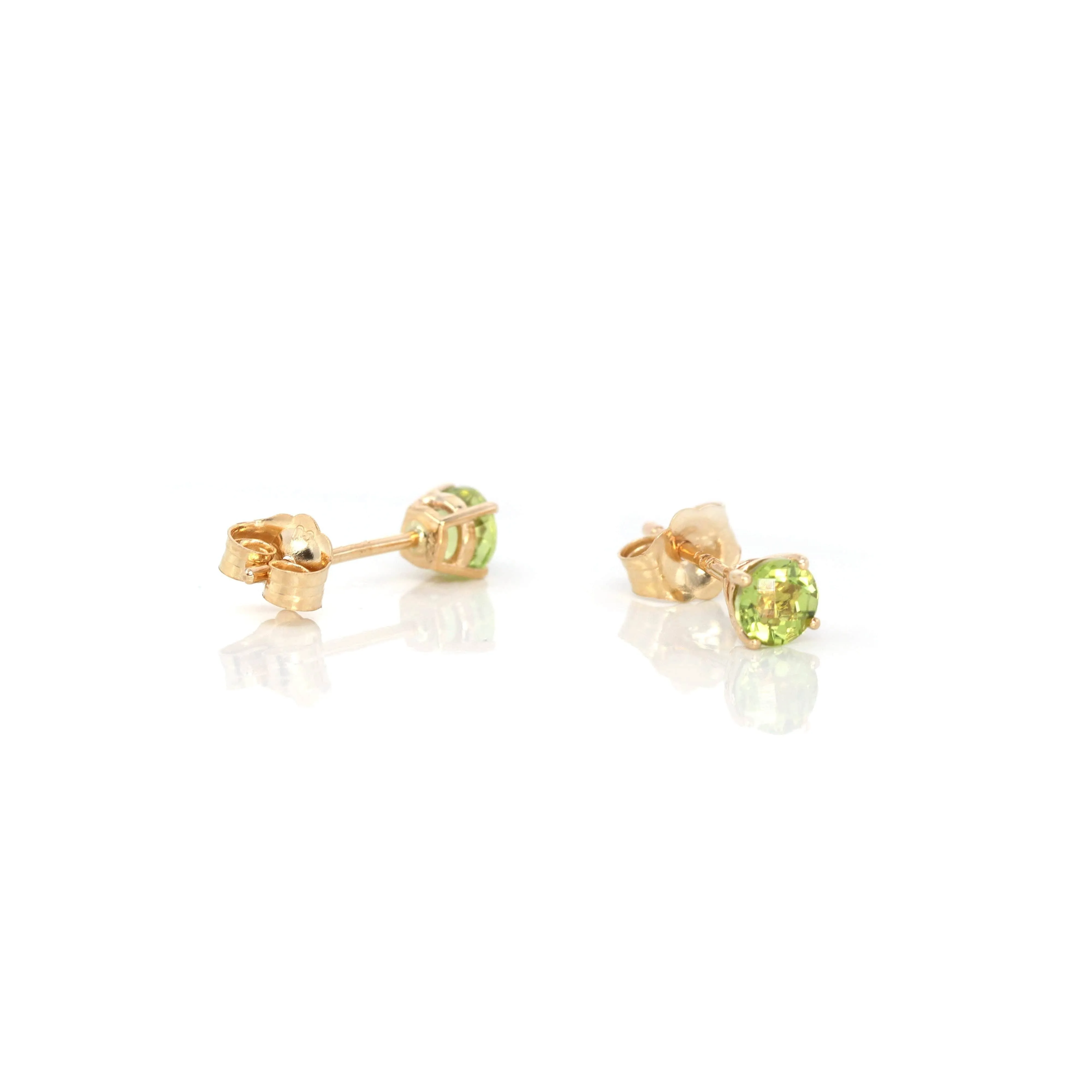 Baikalla 14k Classic Yellow Gold Natural 4*4mm 1/2cttw Peridot Earrings