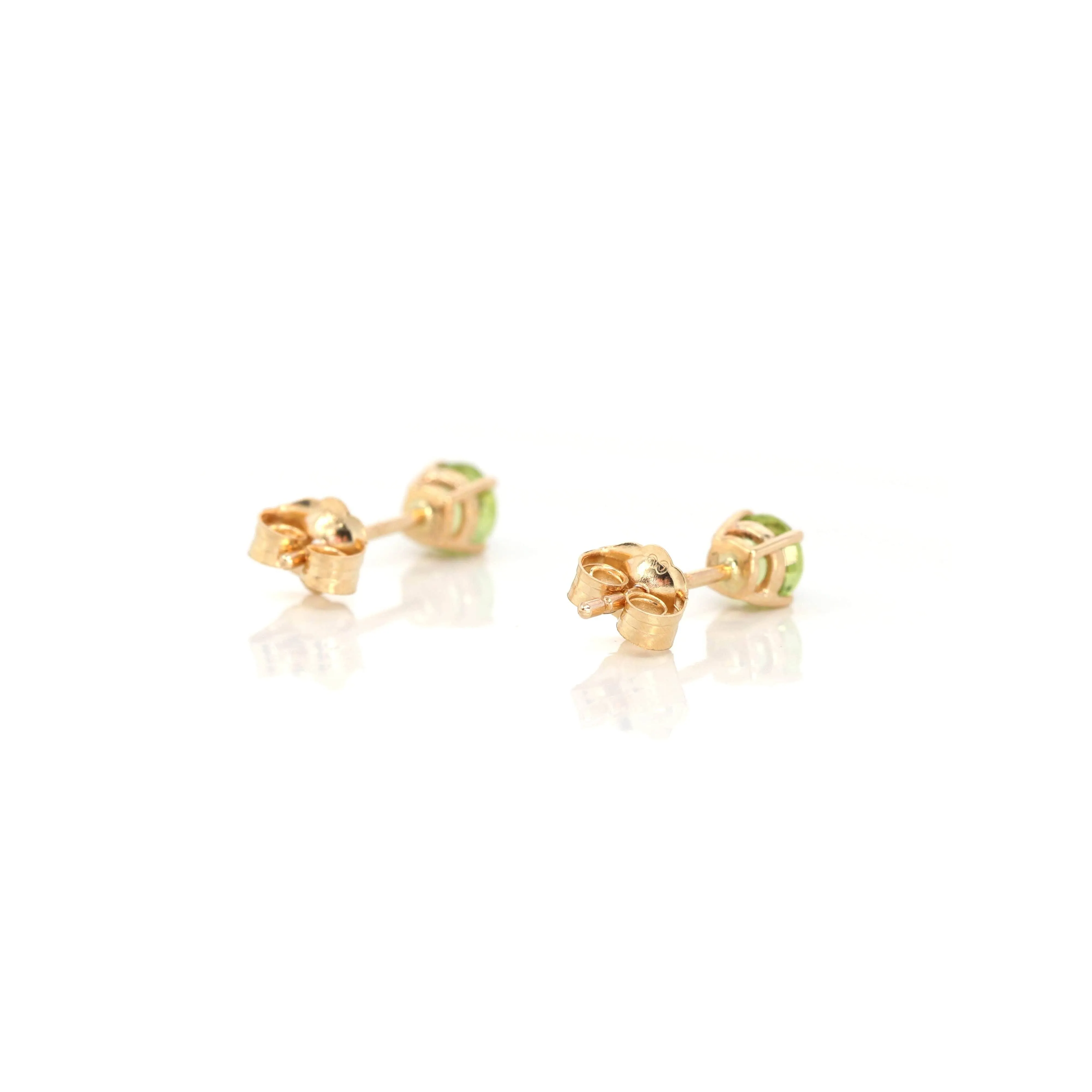 Baikalla 14k Classic Yellow Gold Natural 4*4mm 1/2cttw Peridot Earrings