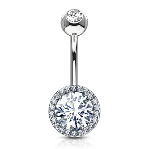 Belly Ring - Small Cz And Large Cz