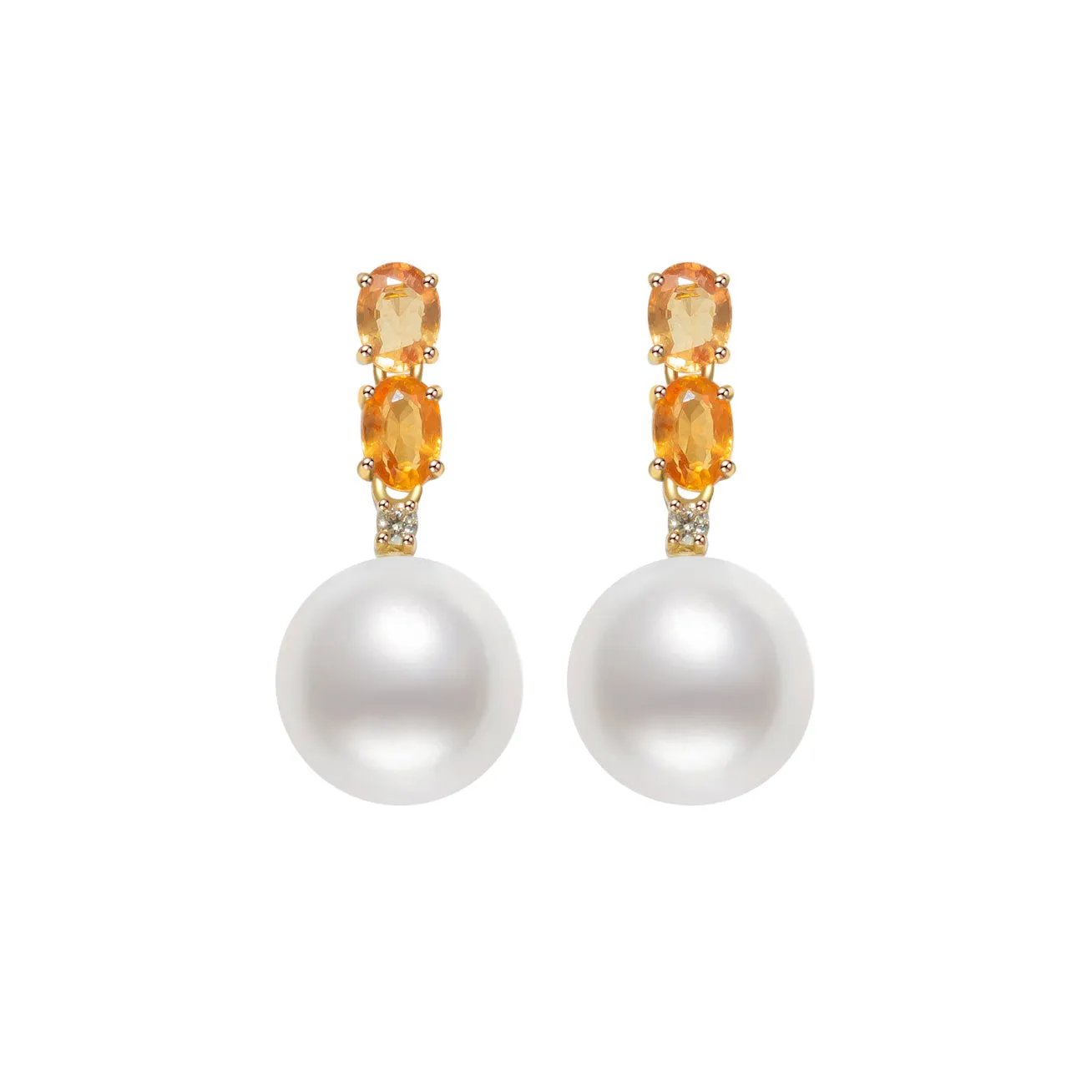 Birthstone 18k solid gold  Pearl Earrings KE00005