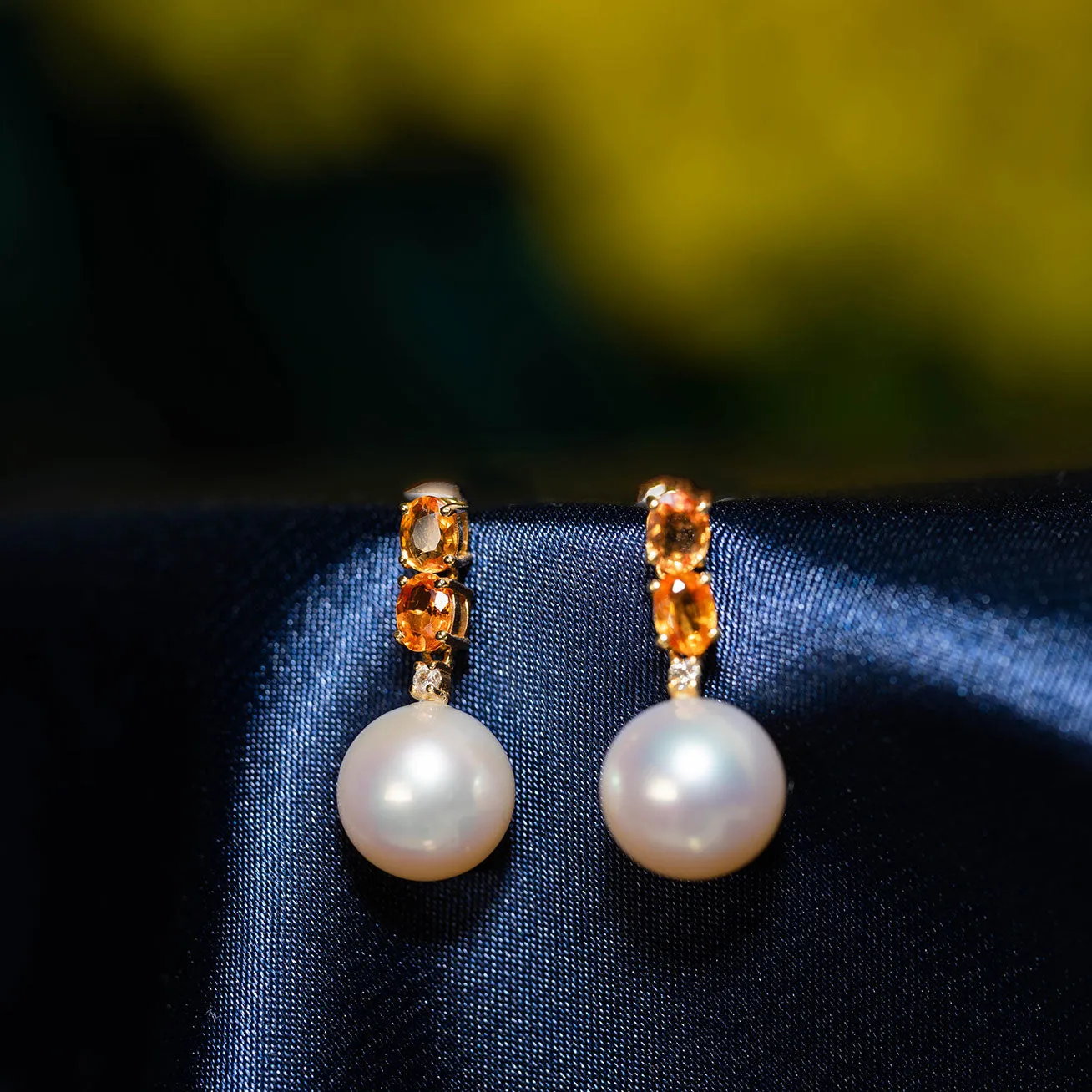 Birthstone 18k solid gold  Pearl Earrings KE00005