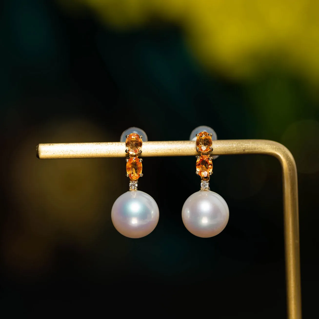 Birthstone 18k solid gold  Pearl Earrings KE00005