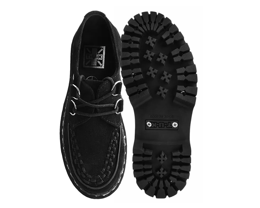 Black Suede Interlace Double Decker Creeper