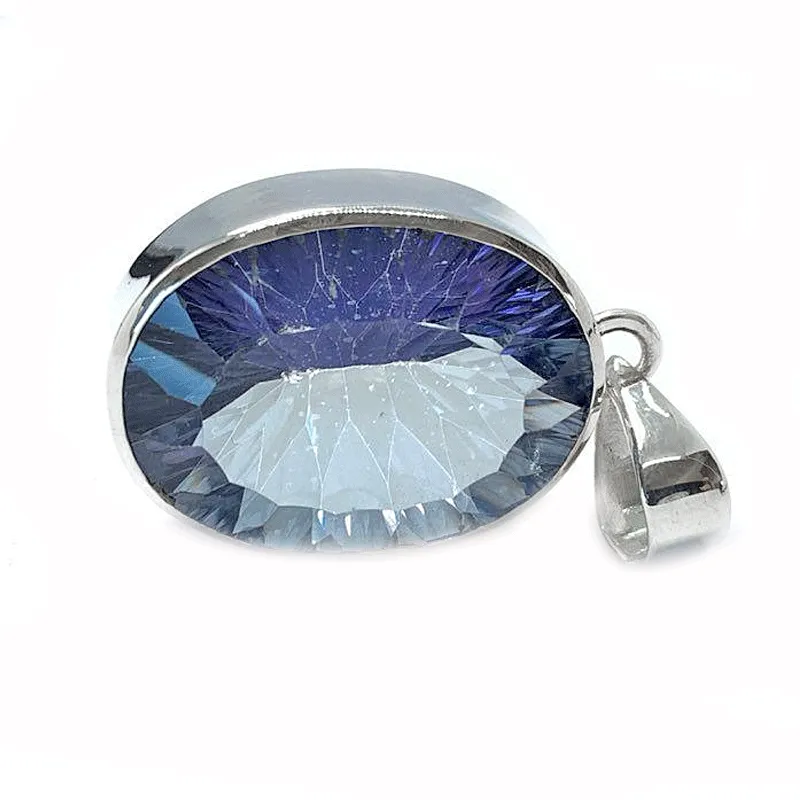 Blue Mystic Quartz Oval Pendant