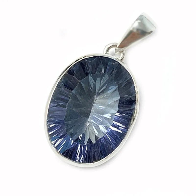 Blue Mystic Quartz Oval Pendant