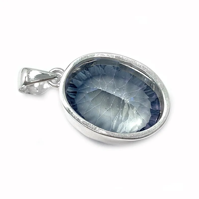 Blue Mystic Quartz Oval Pendant