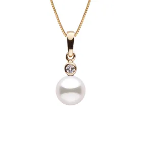 Brilliant Collection 7.5-8.0 mm Akoya Pearl and Diamond Pendant