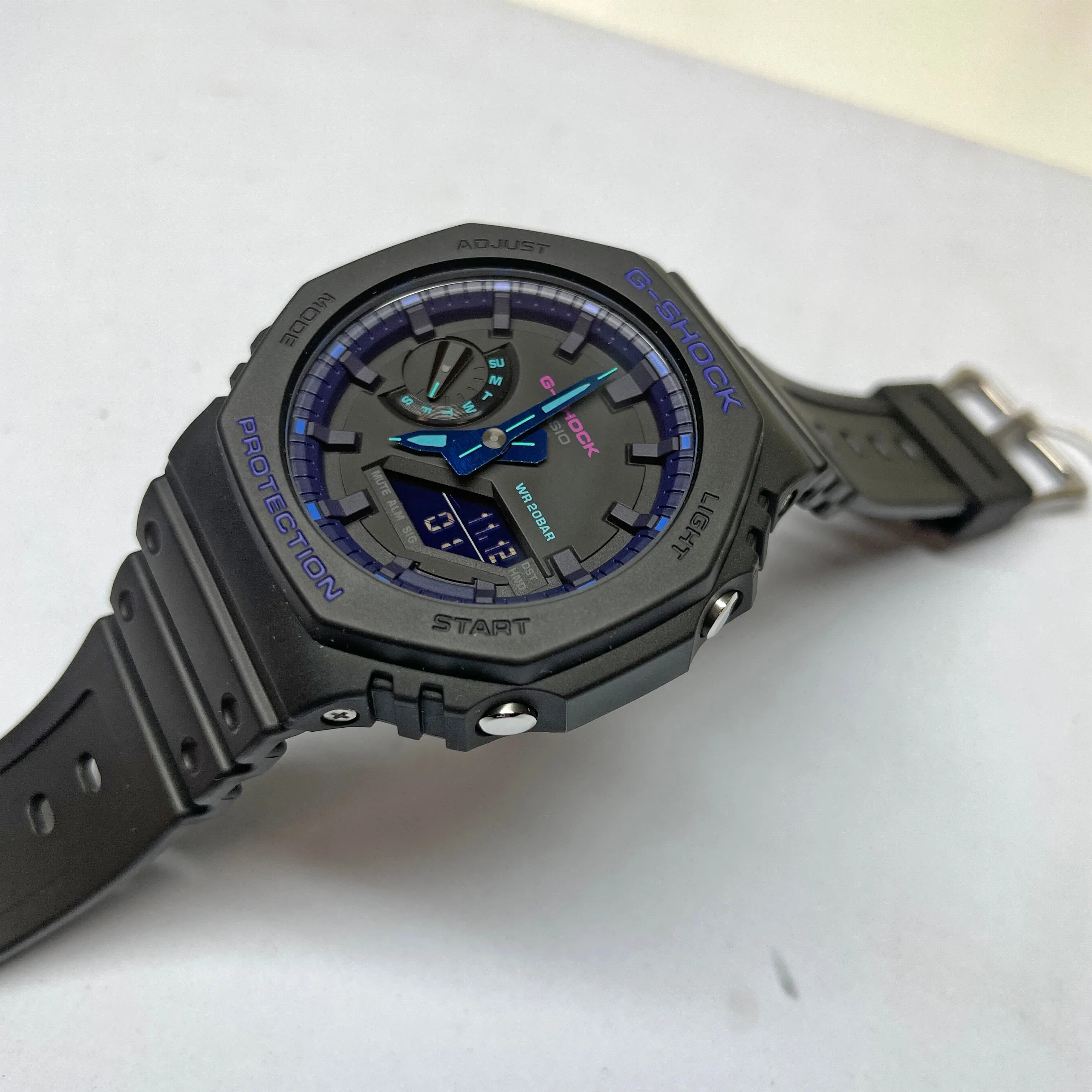 Casio G-Shock Black Carbon CasiOak Virtual World Blue Violet GA2100VB-1A