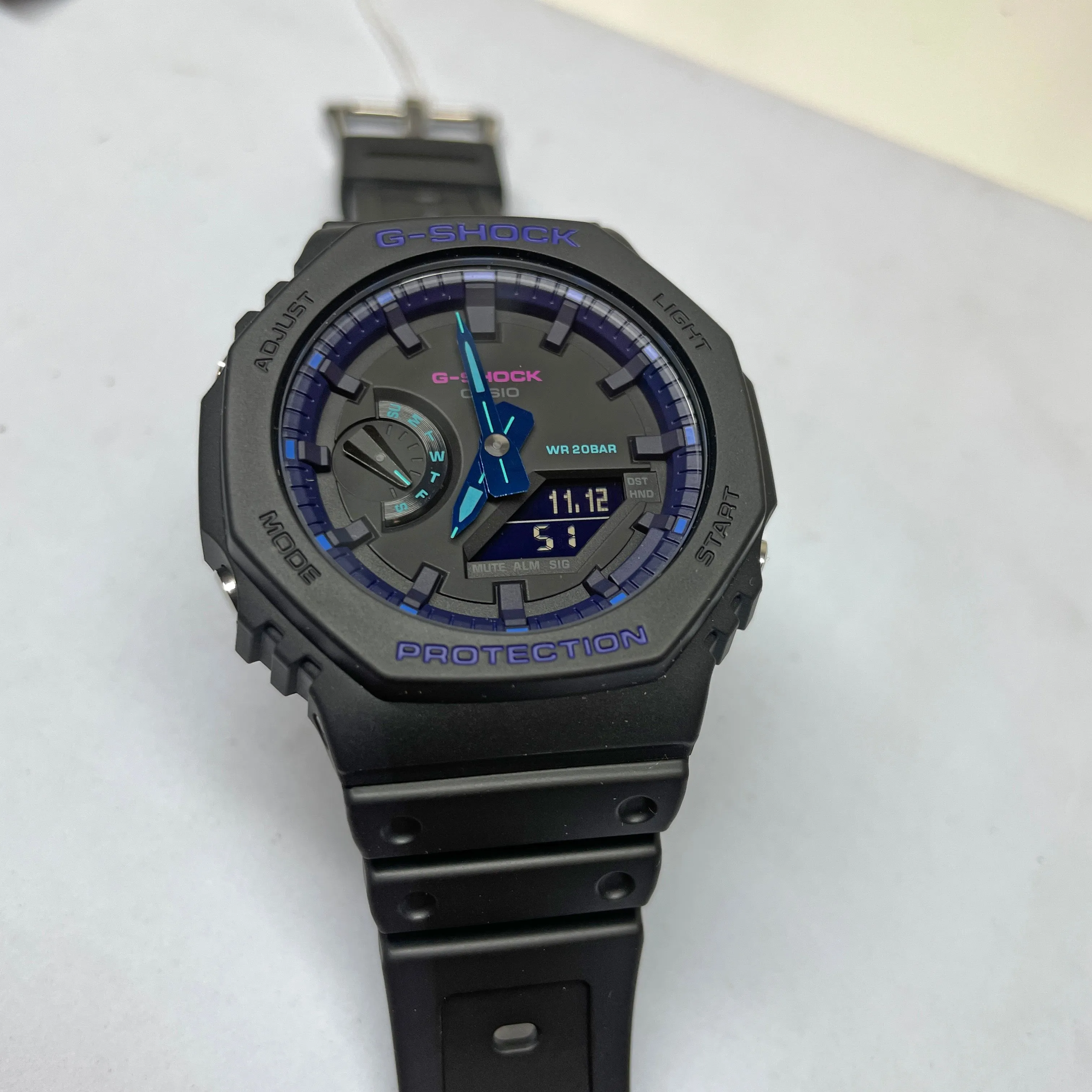 Casio G-Shock Black Carbon CasiOak Virtual World Blue Violet GA2100VB-1A