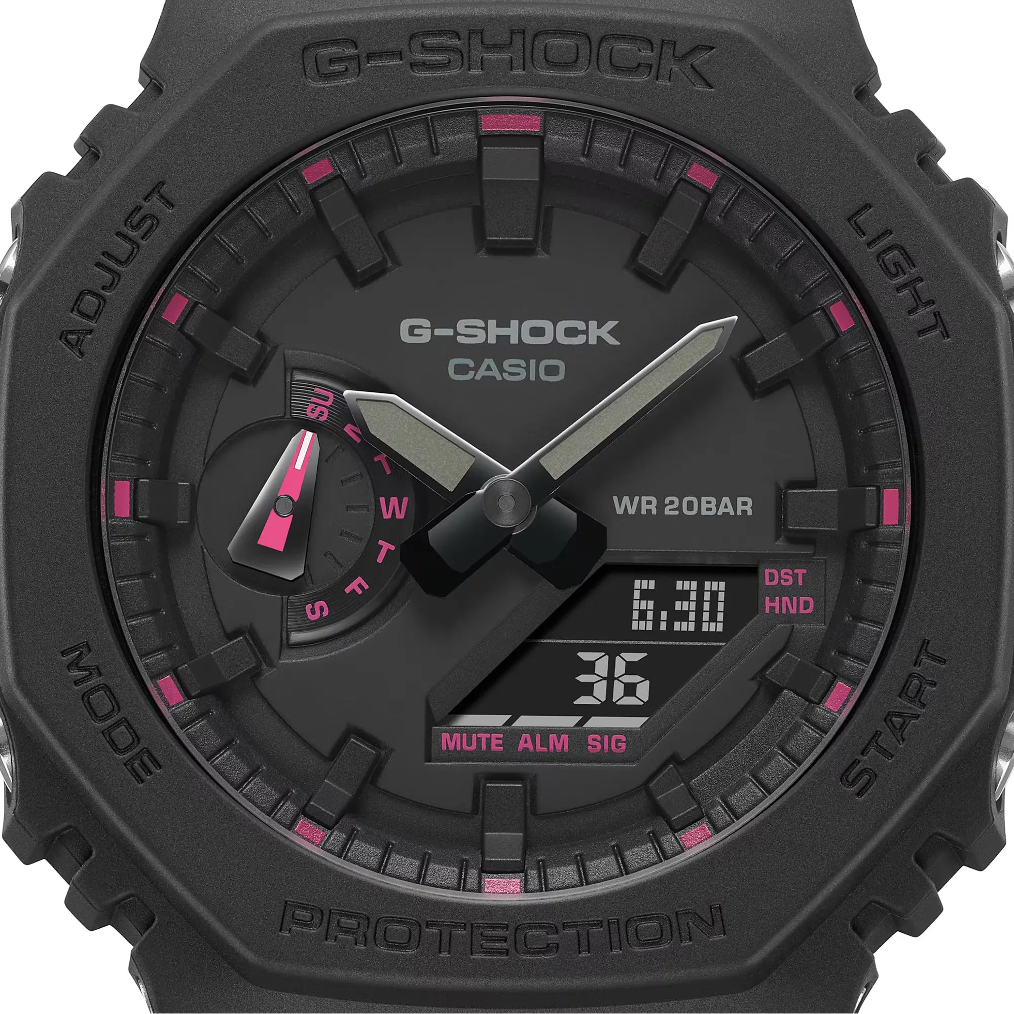 Casio G-Shock CasiOak Pink Black Breast Cancer Watch GA2100P-1A