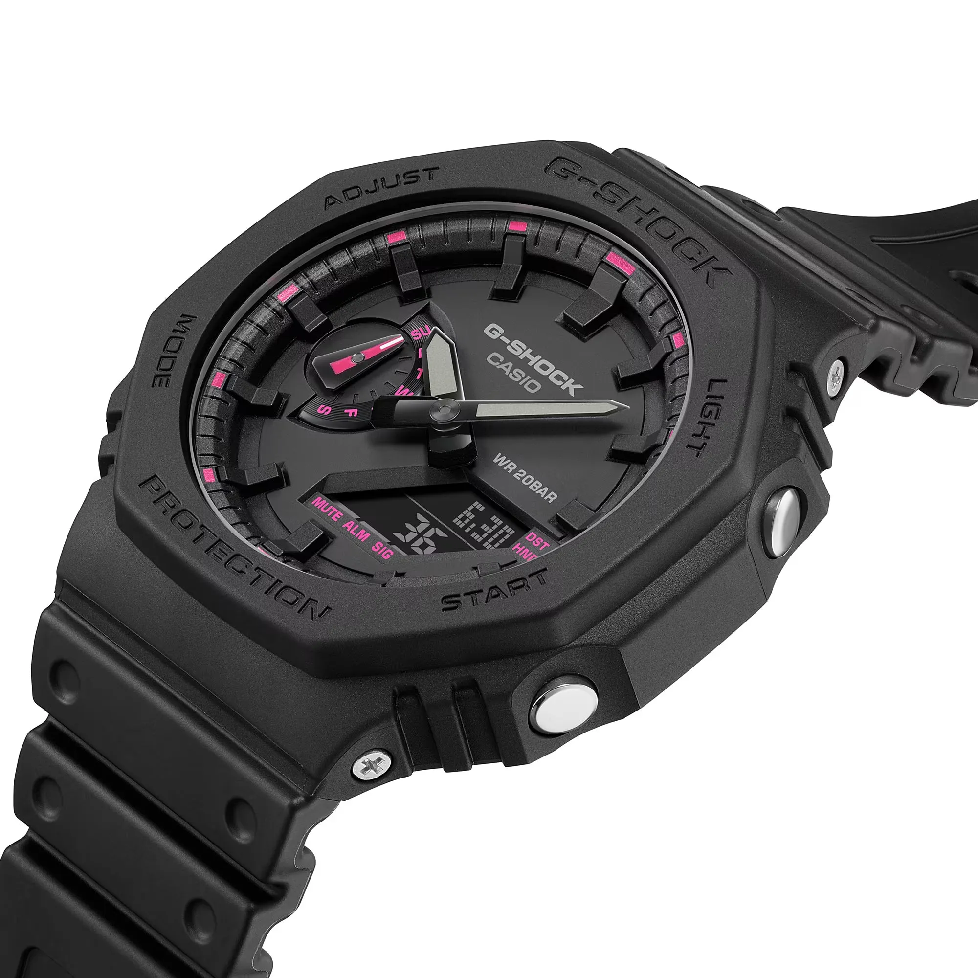 Casio G-Shock CasiOak Pink Black Breast Cancer Watch GA2100P-1A