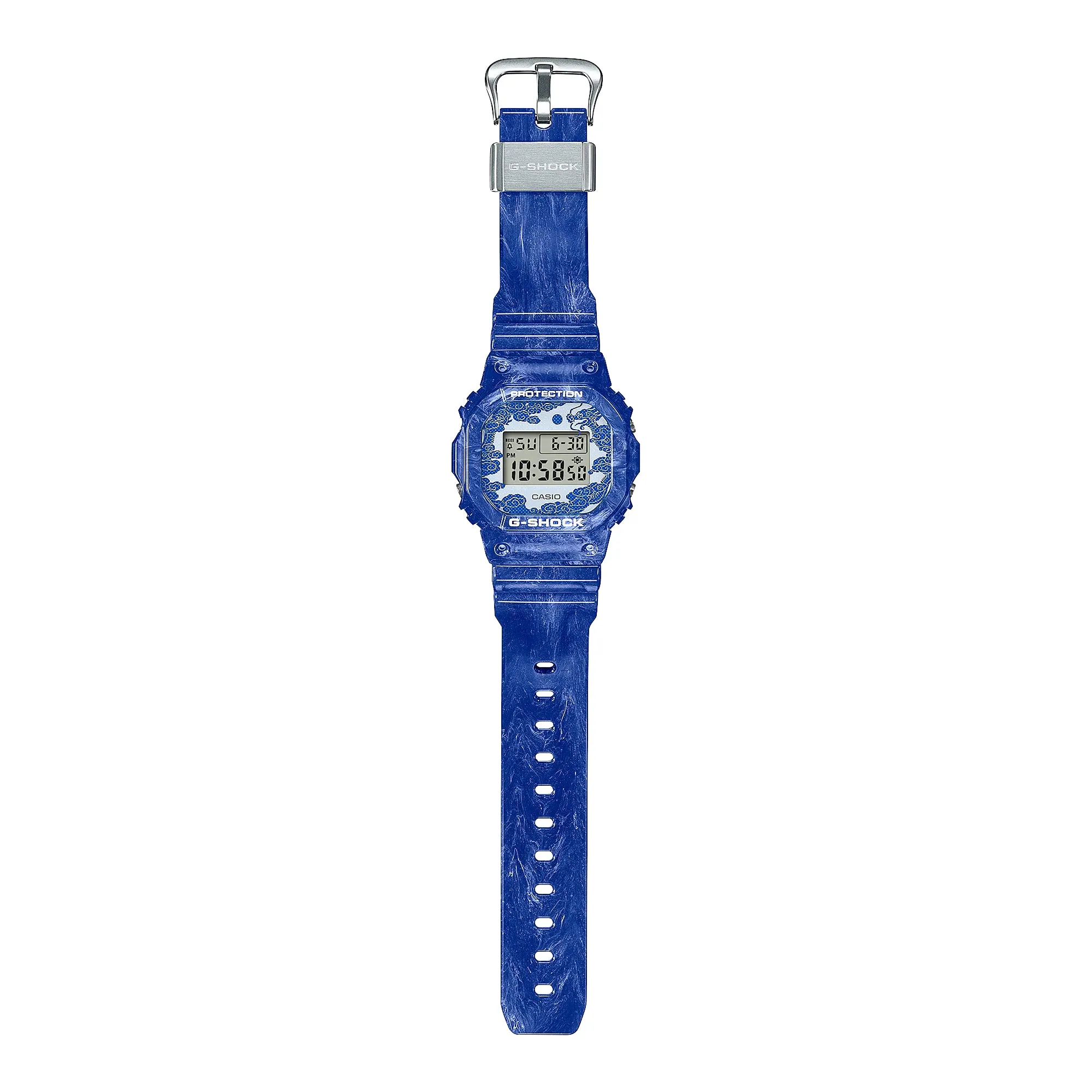 CASIO G-SHOCK DW5600BWP-2 Blue and White Pottery Digital Watch