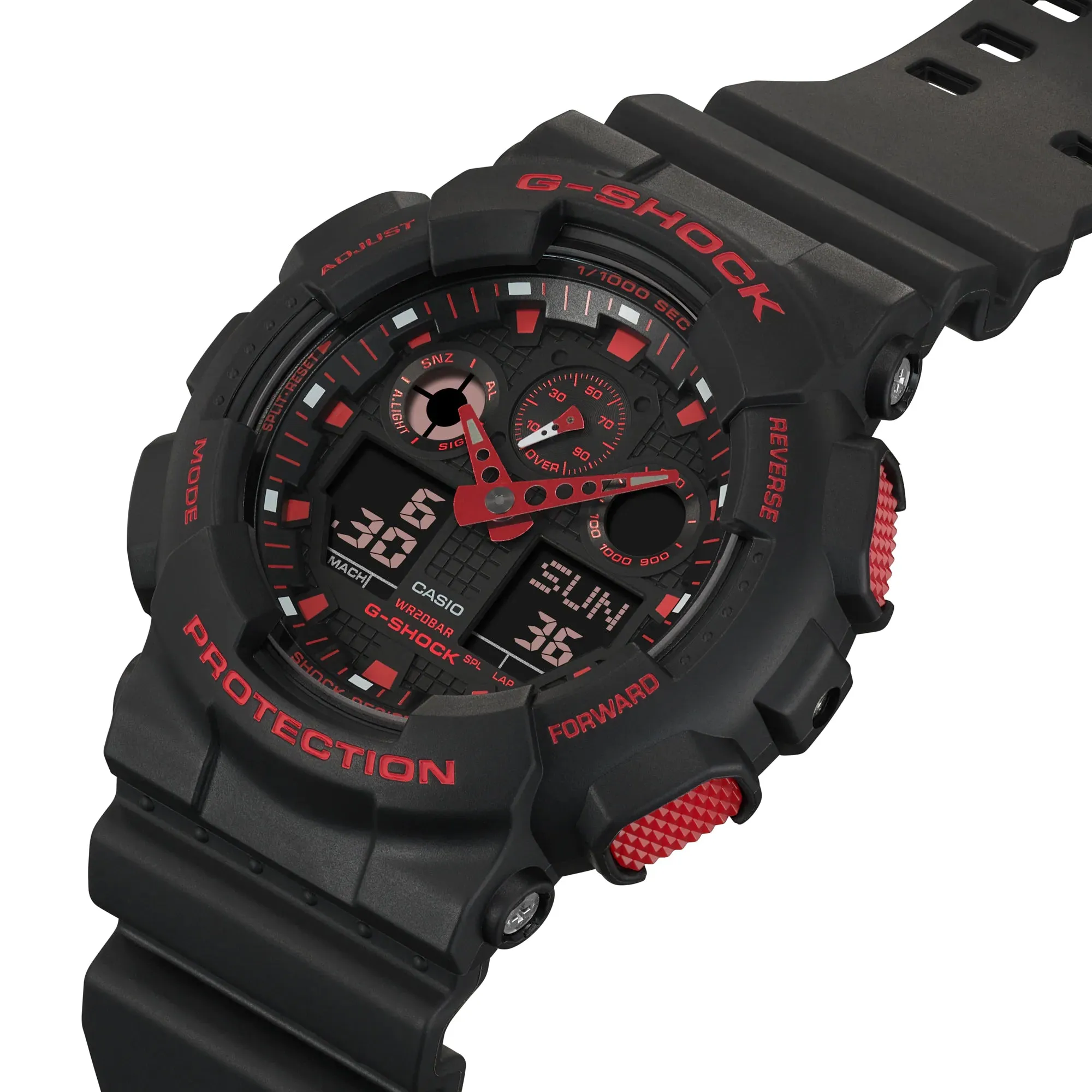 CASIO G-SHOCK GA100BNR-1A Ignite Red & Black Rugged Sport Watch