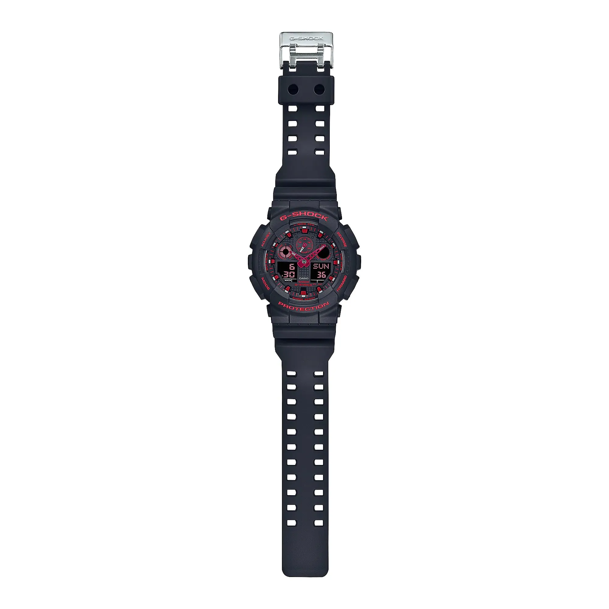 CASIO G-SHOCK GA100BNR-1A Ignite Red & Black Rugged Sport Watch