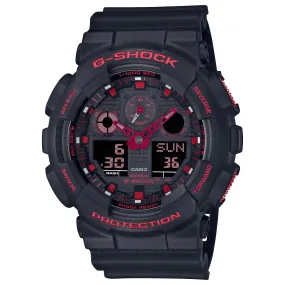 CASIO G-SHOCK GA100BNR-1A Ignite Red & Black Rugged Sport Watch