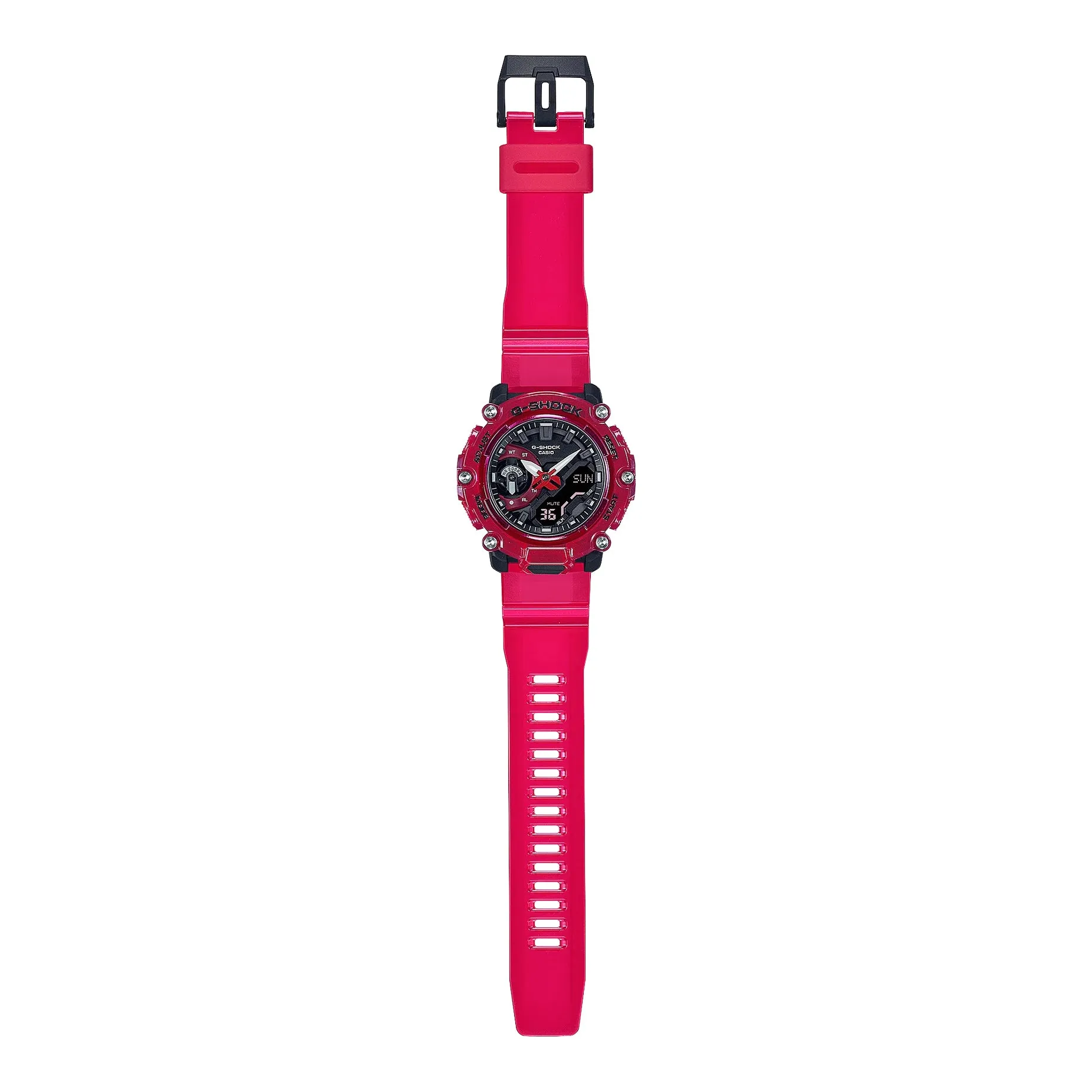 Casio G-Shock GA2200SKL-4A Sound Waves Series Skeleton Translucent Red Watch for Men