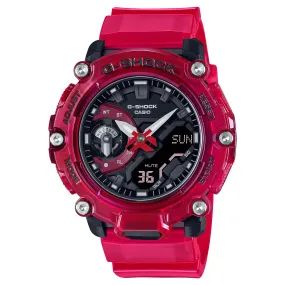 Casio G-Shock GA2200SKL-4A Sound Waves Series Skeleton Translucent Red Watch for Men