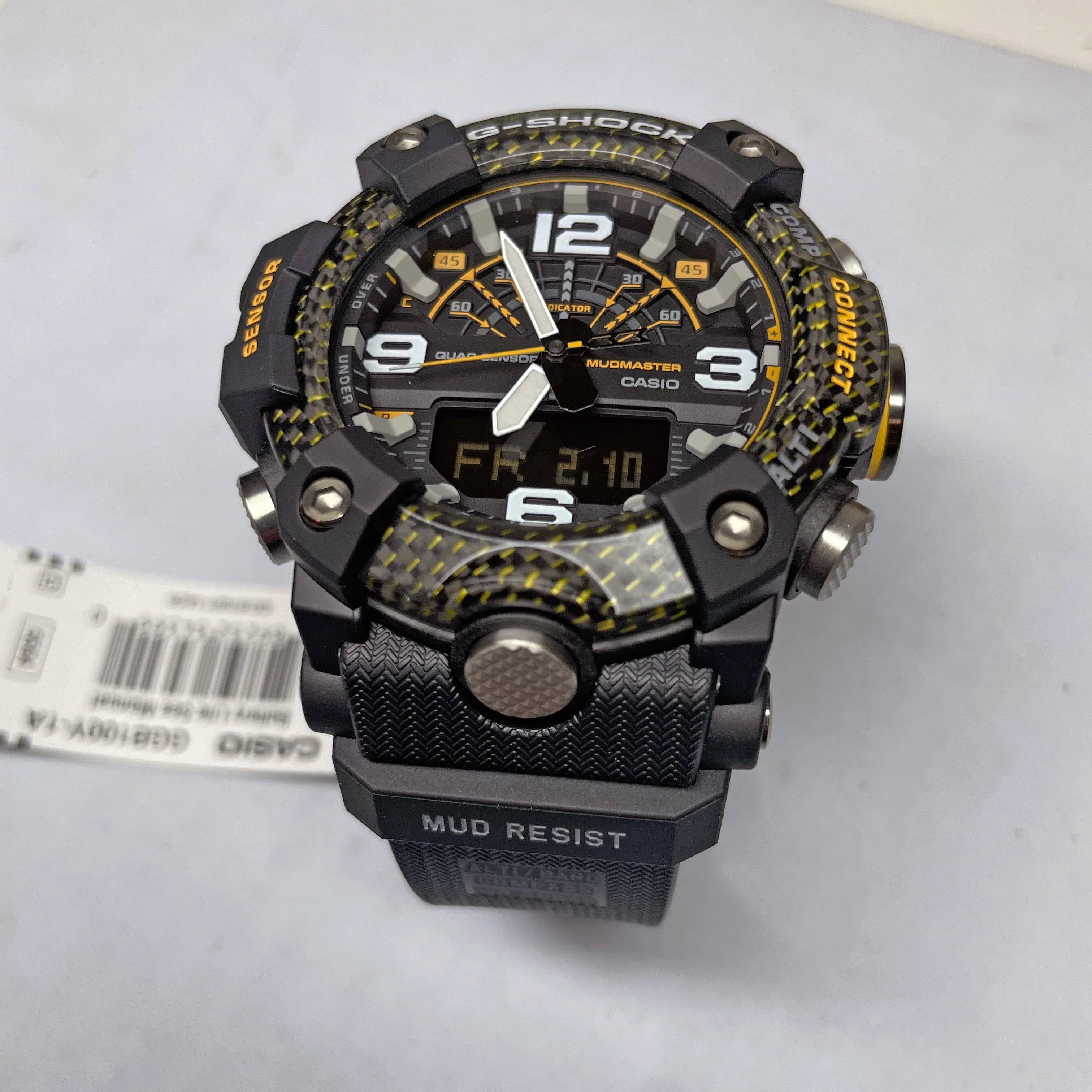 CASIO G-Shock GGB100Y-1A Yellow Black Mudmaster Pittsburgh Carbon Watch