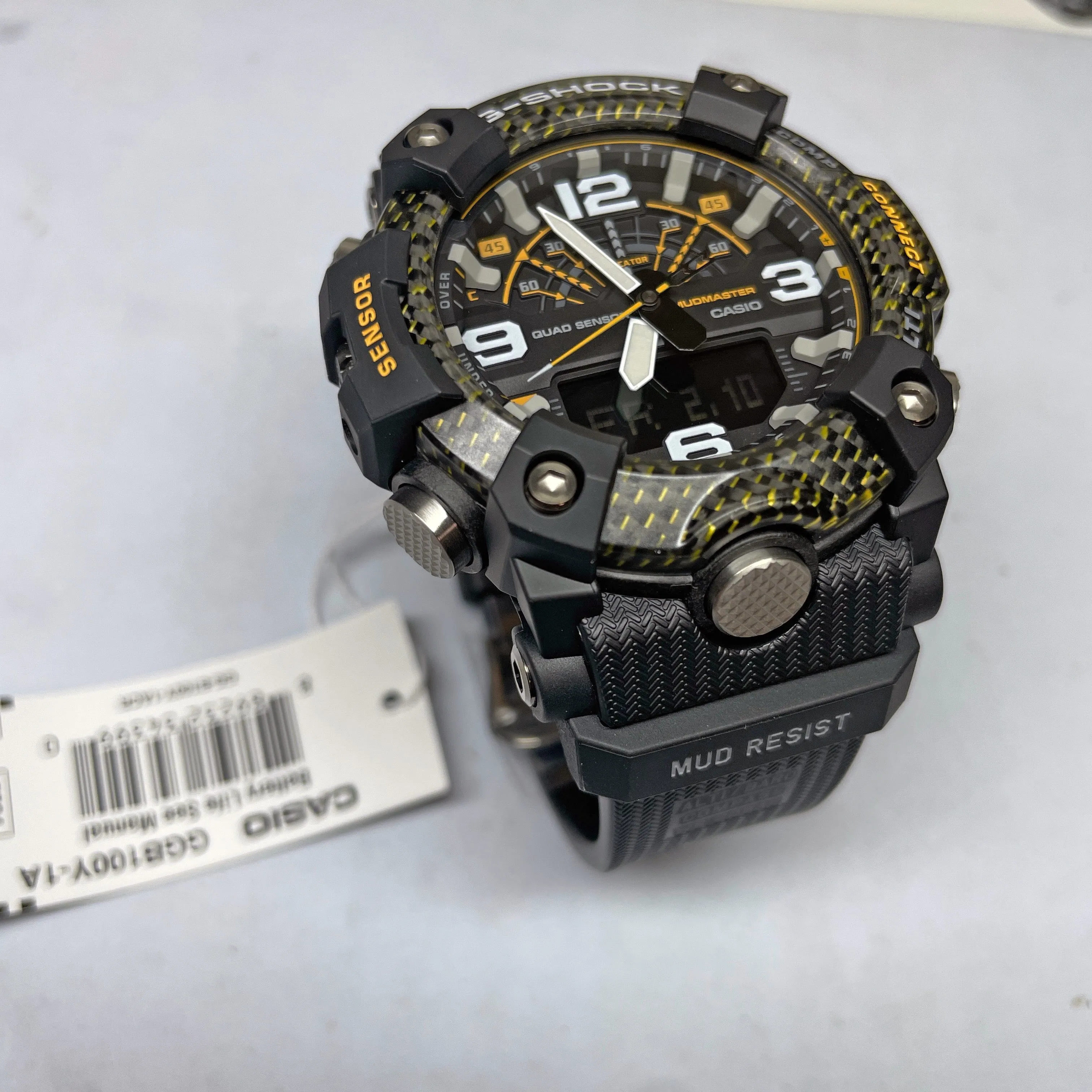 CASIO G-Shock GGB100Y-1A Yellow Black Mudmaster Pittsburgh Carbon Watch