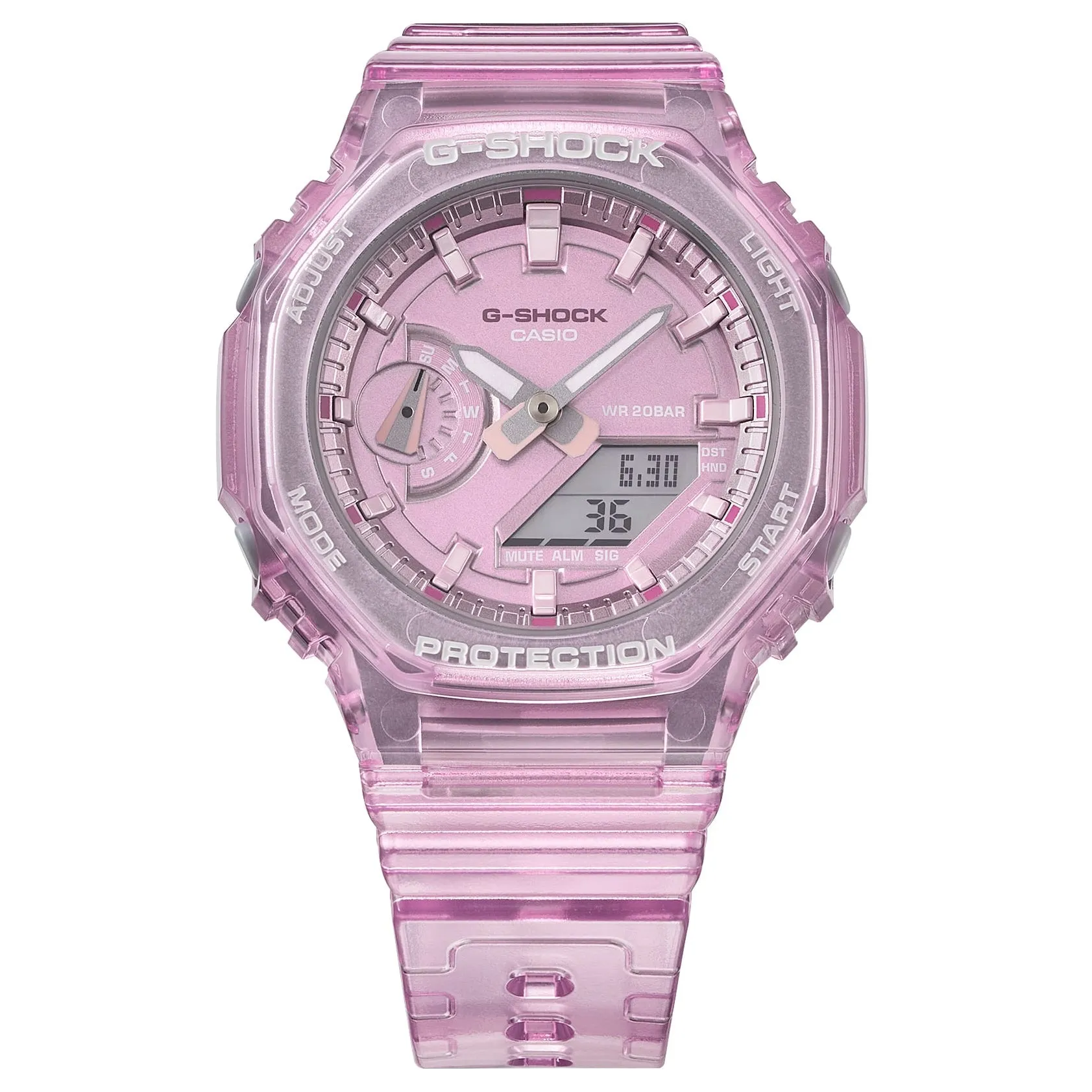 Casio G-Shock GMA-S2100 Mini CasiOak Watch - Pink Skeleton Metallic, Model GMAS2100SK-4A