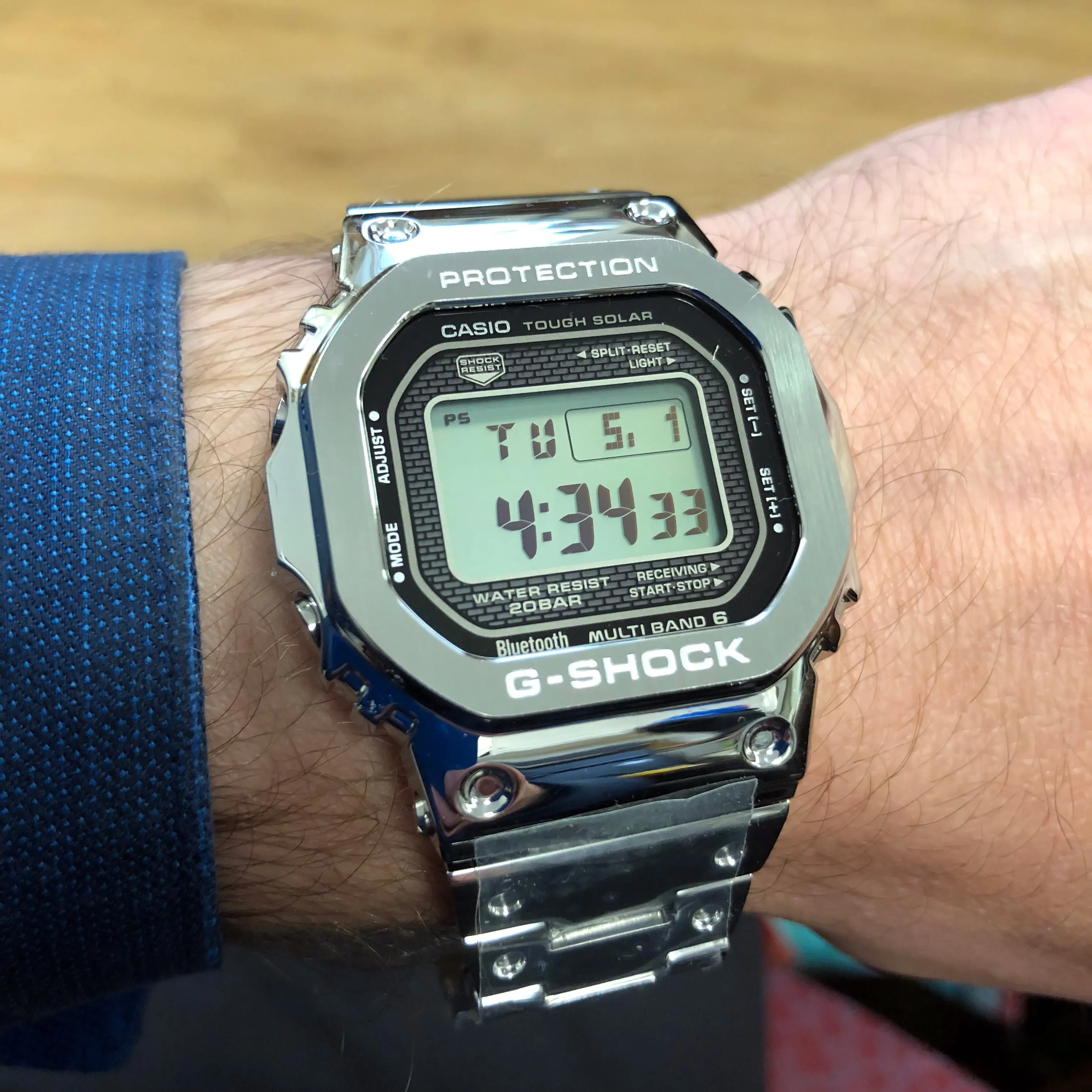 CASIO G-SHOCK GMWB5000D-1 Bluetooth Model Full Metal Solar Square Watch Steel