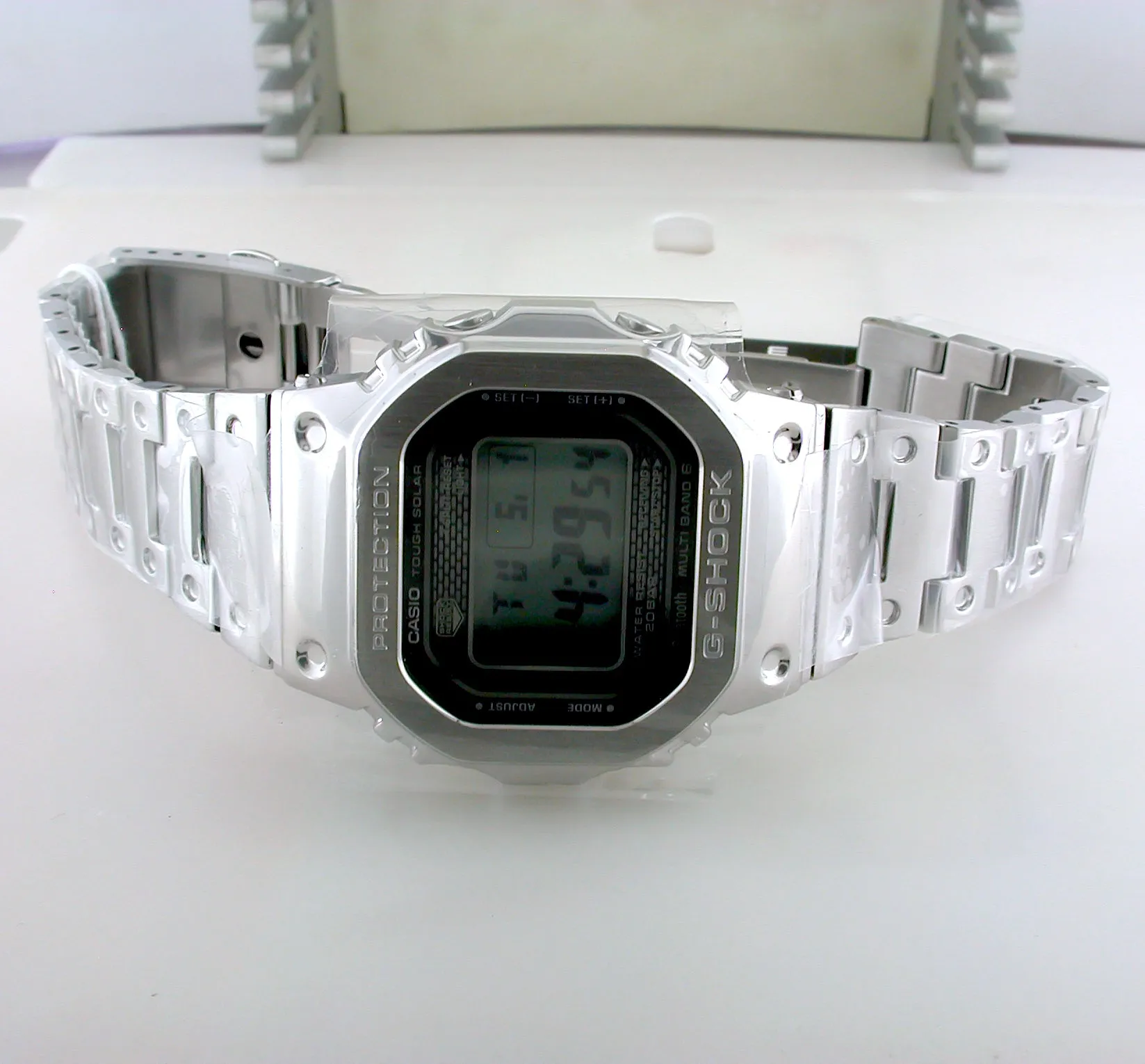 CASIO G-SHOCK GMWB5000D-1 Bluetooth Model Full Metal Solar Square Watch Steel